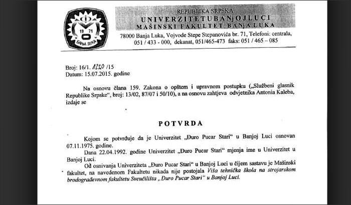 diploma, banja luka