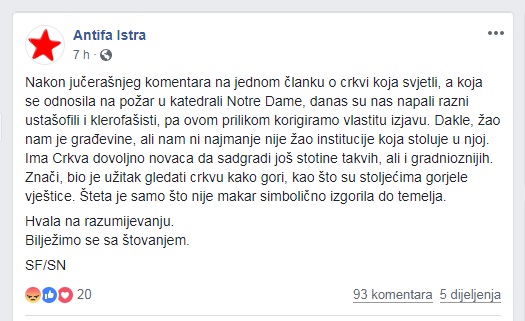 antife i četnici se raduju Antife-istra