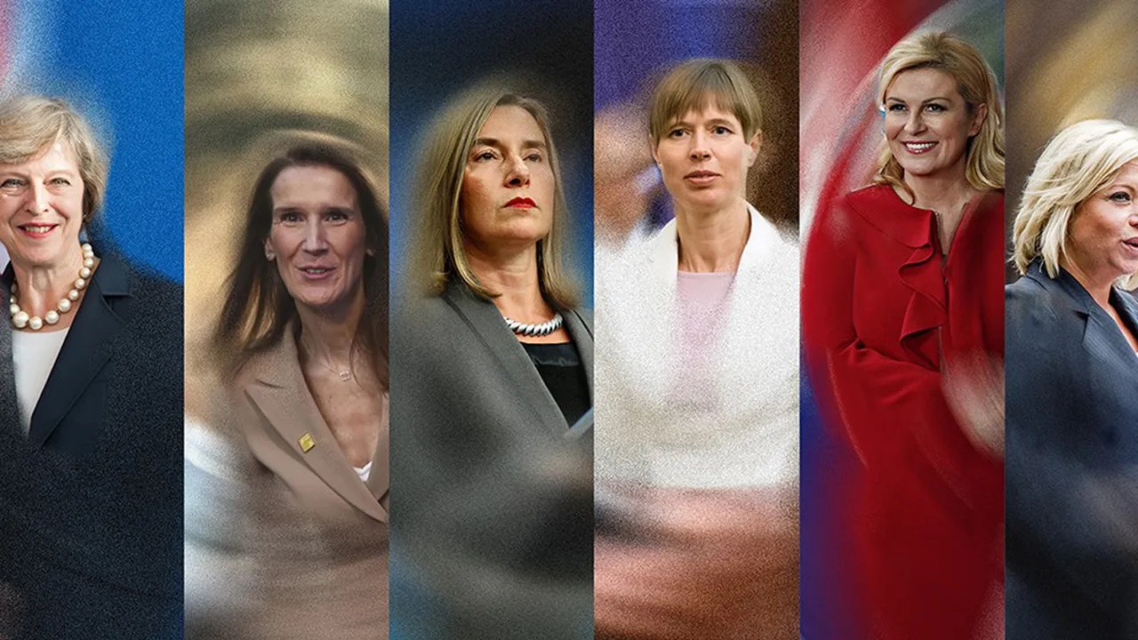 S lijeva na desno: Theresa May, Sophie Wilmès, Federica Mogherini, Kersti Kaljulaid, Kolinda Grabar-Kitarović, Jeanine Hennis-Plasschaert.